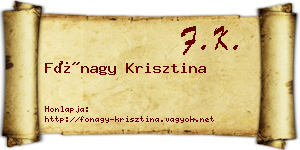 Fónagy Krisztina névjegykártya